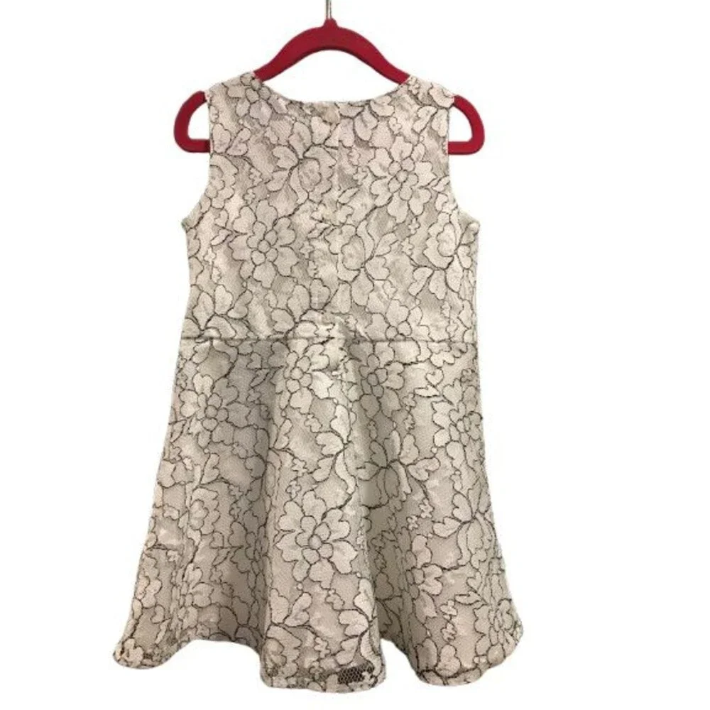 Girl's 4T Dress Sleeveless Children's Place White & Black Lined - Picture 2 of 5